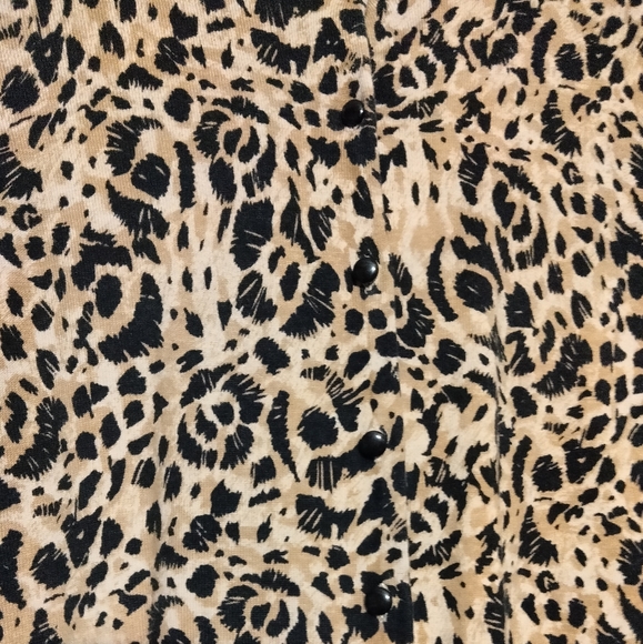 Evan picone animal print button up cardigan sweater sz L - Picture 2 of 5